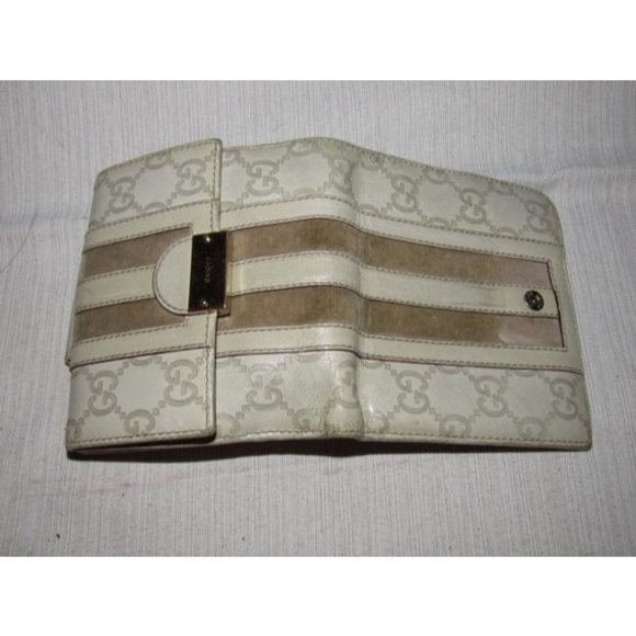 Gucci Guccissma Print Taupe Brown Large G Logo Leather Wallet - Picture 4 of 8